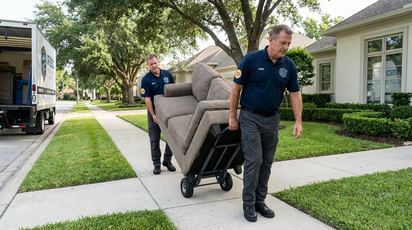 Local residential moving crew loading furniture in Chinle, AZ